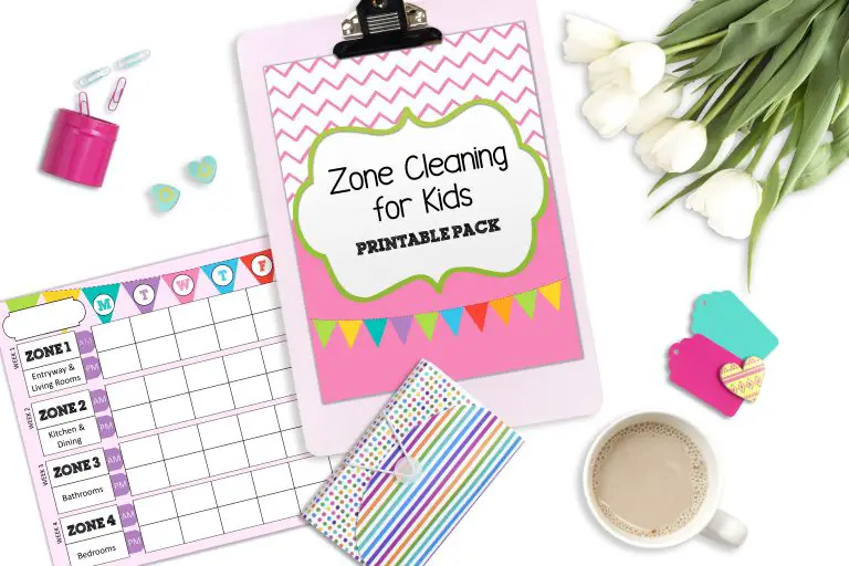 Zone cleaning chore charts for kids