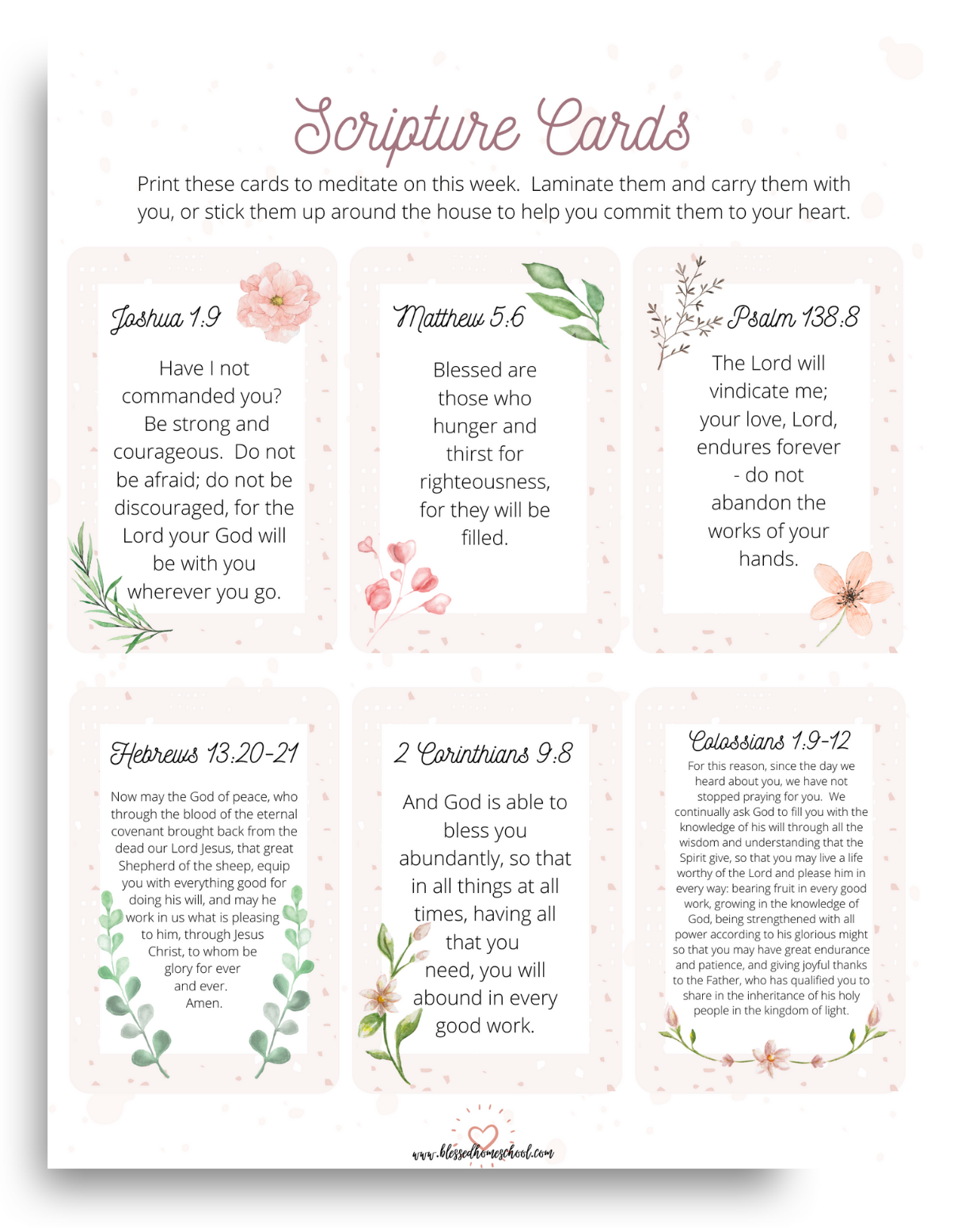 Homeschool Prayer Printables
