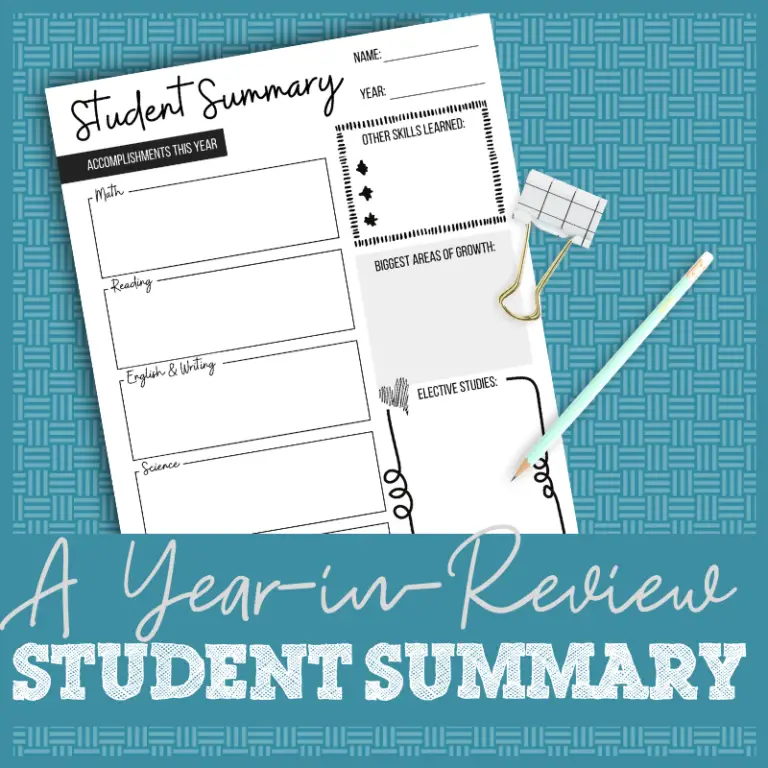 student summary sheet