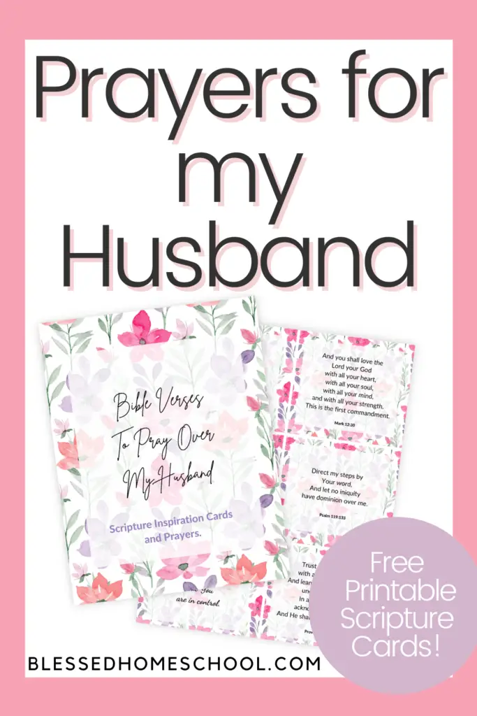 Prayers for My Husband free printable scripture cards