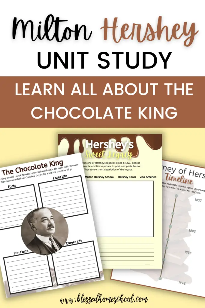 In this homeschool unit study, you'll learn about Milton Hershey, the most famous chocolatier, and teach your kids how he persevered to build the amazing brand we know and love today.