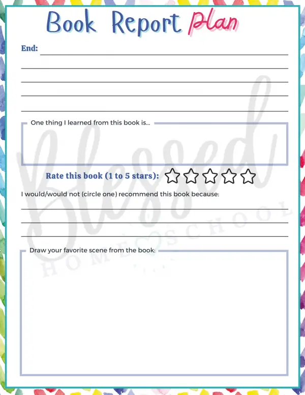 English Writing Templates for Kids - Blessed Homeschool