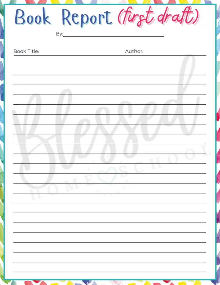 English Writing Templates for Kids - Blessed Homeschool