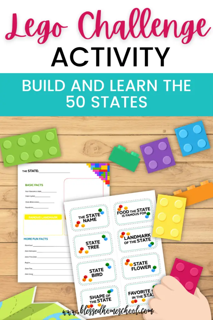 Build and learn about the 50 states with this printable Lego challenge activity.