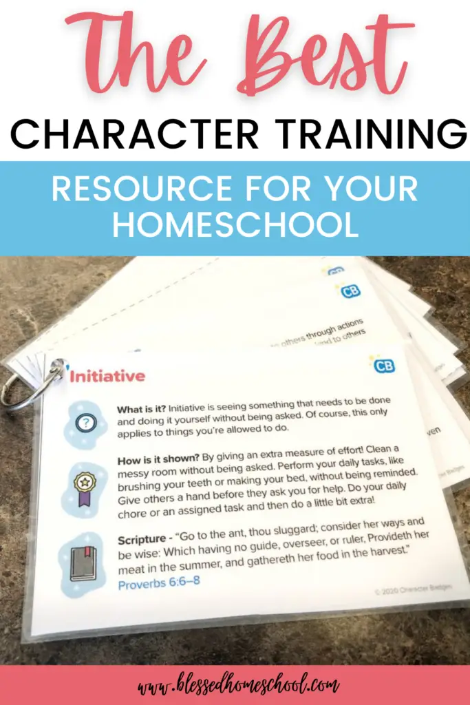 Character training is an essential part of education, whether it happens as a separate "study" or integrated into other subjects we teach.  Here's a great tool to help you implement character training into your homeschool.