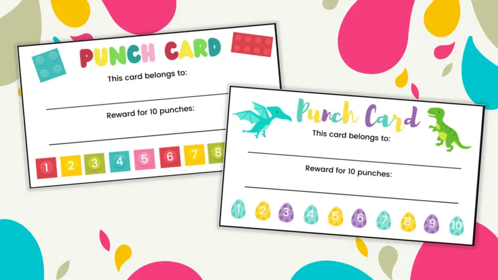 Kids Printable Punch Cards