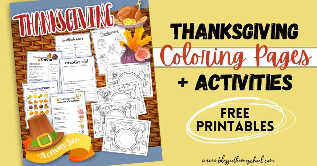 Are you looking for Thanksgiving coloring pages and activities?  I've got you covered with some free Thanksgiving printables your kids can enjoy this season!