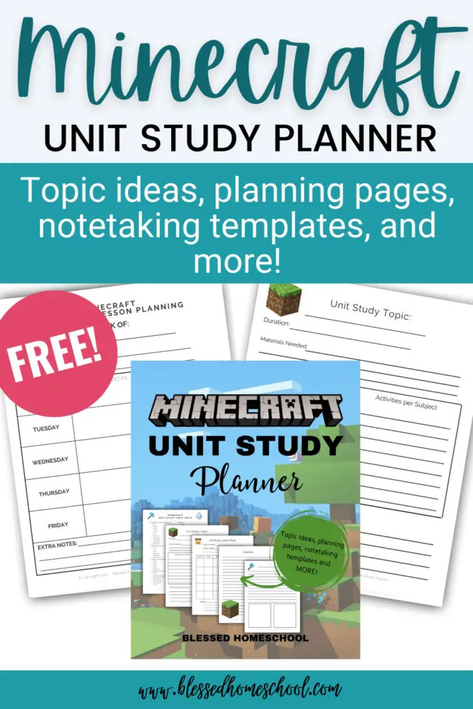 Want to create a Minecraft unit study for your homeschool? Here are some fresh ideas and a free Minecraft Unit Study Printable to help guide you.