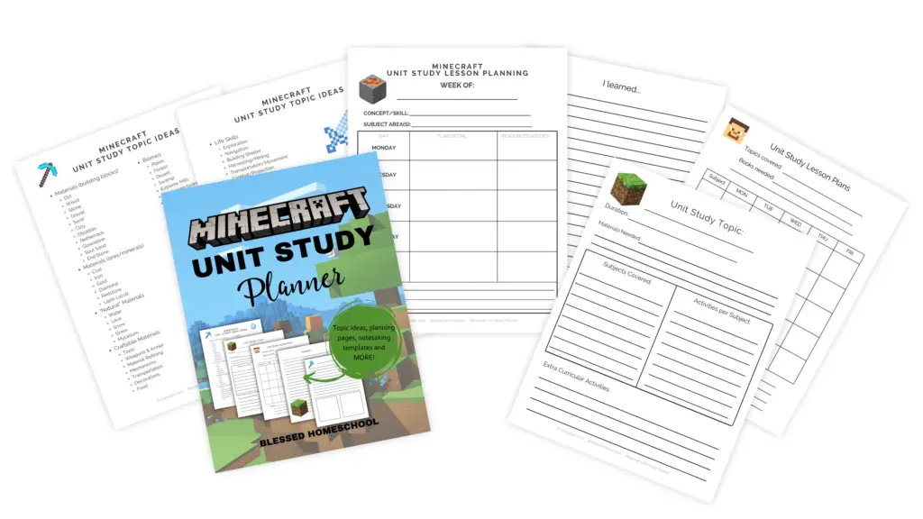 Minecraft Unit Study Planner