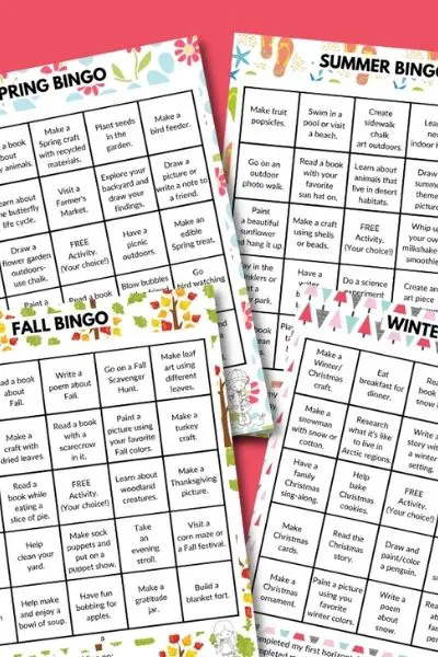 Four Seasons Free Printable Bingo Activity for Kids