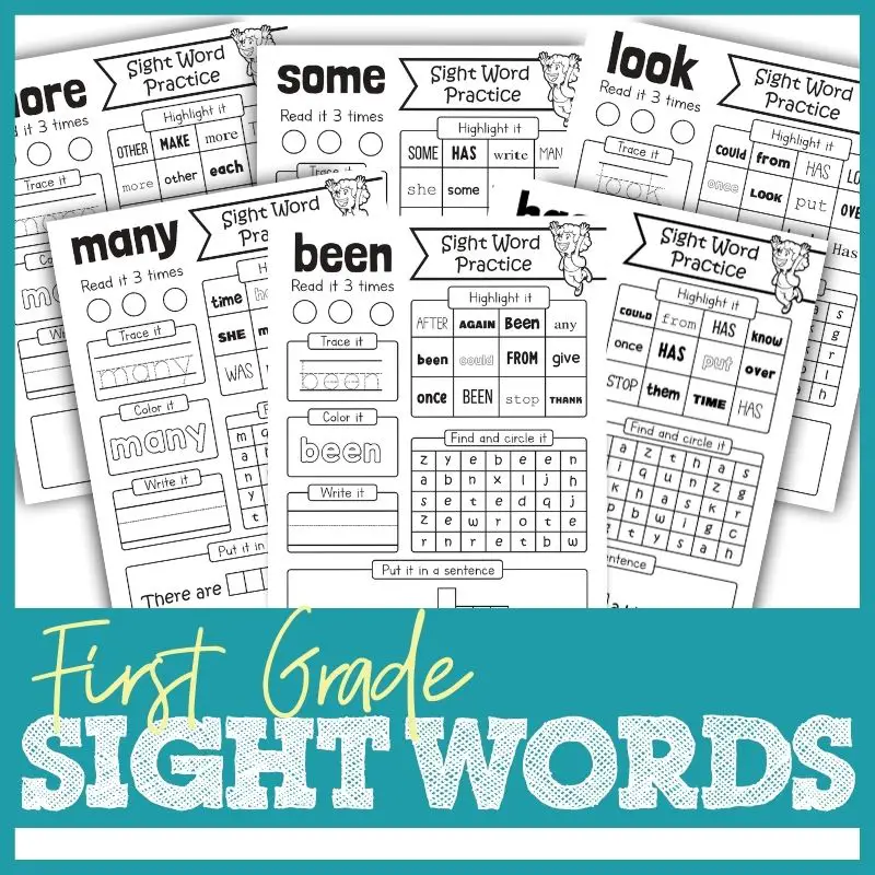 1st grade sight words printables