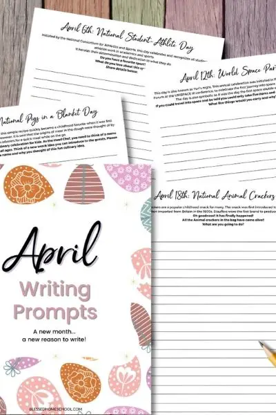 Easy No-Prep April Writing Prompts for Your Homeschool