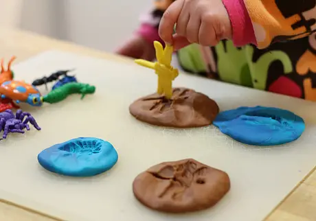 Play-doh bug fossils