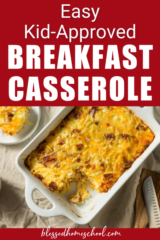 This breakfast casserole is a hit for the entire family.  Quick and easy to make, and can be enjoyed for breakfast, lunch, OR dinner!