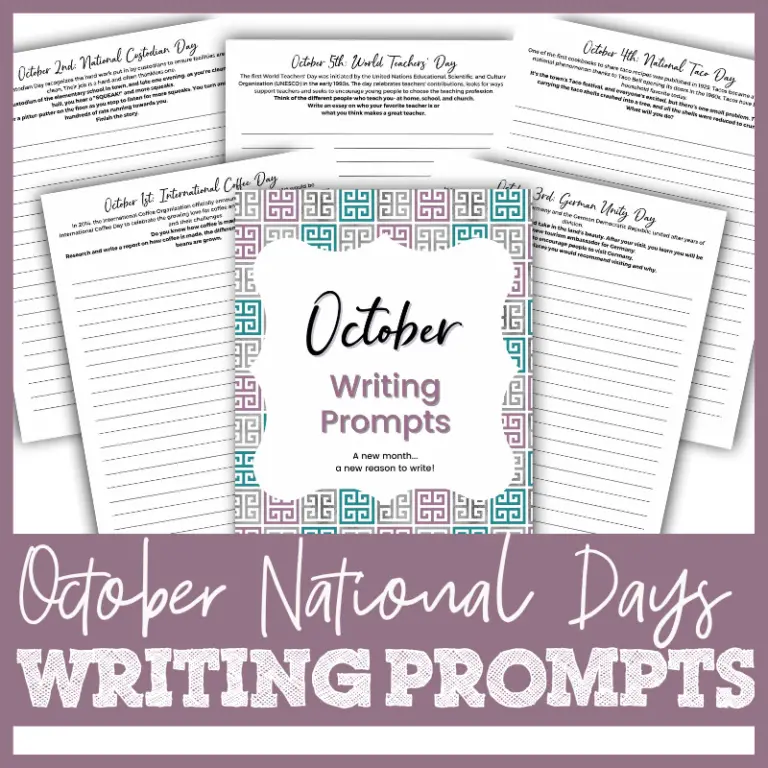 October National Days Writing Prompts