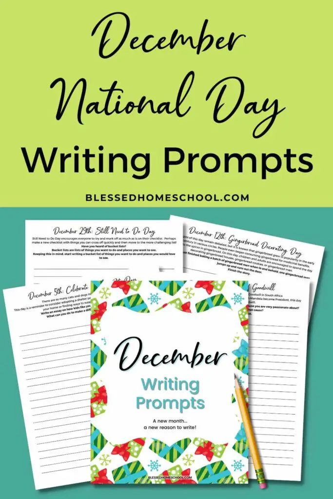 My December writing prompts encourage your kids to tap into their imagination vaults and strengthen those creative writing skills.  