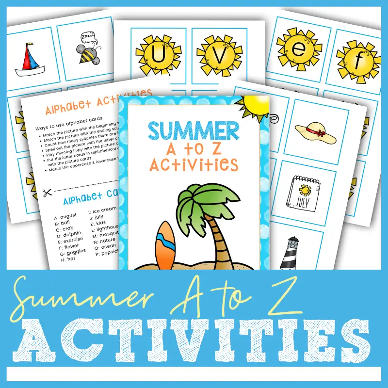 Alphabet Activity Pack (Summer Themed A to Z Practice)