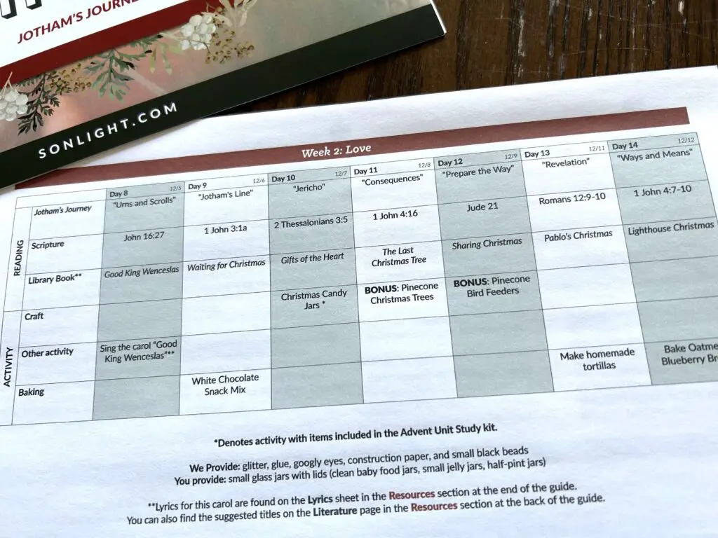 Sonlight Advent Unit Study