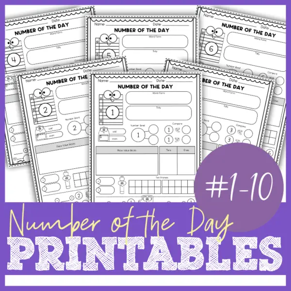 Number of the Day Worksheets | FREE Printable Numbers 1-10