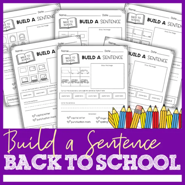 Back to School Build a Sentence Worksheets