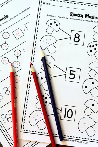 FREE Number Bonds to 10 Worksheets for Teaching Math