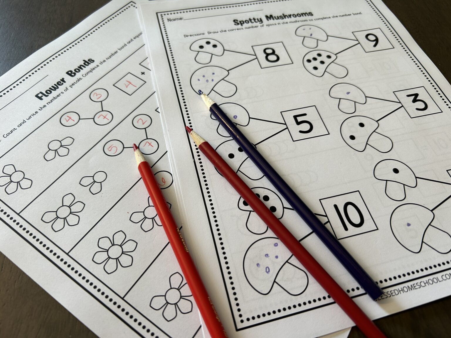 FREE Number Bonds to 10 Worksheet {Math Printables for Kids}