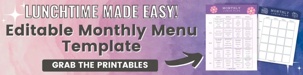 free menu template