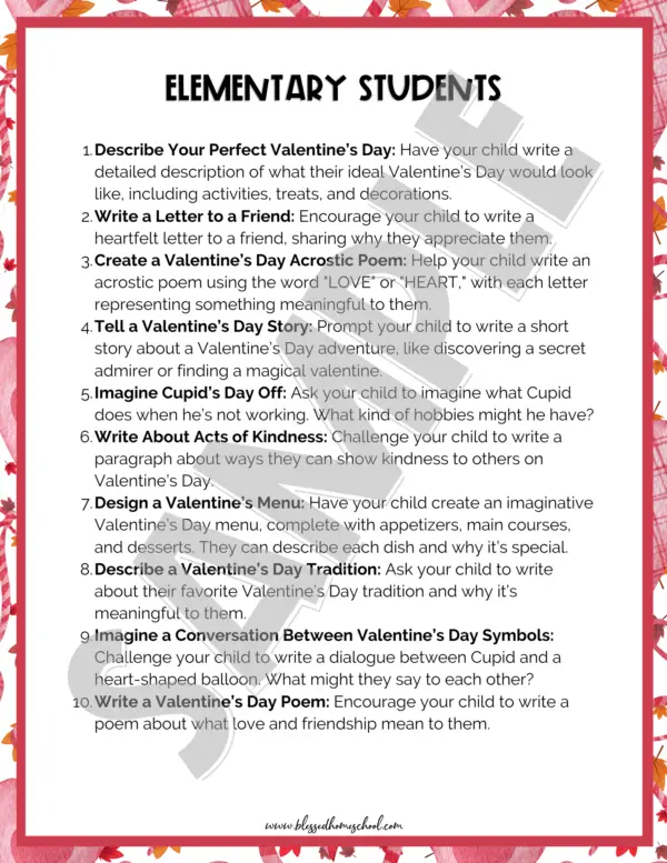 Valentine's Day Creative Writing Prompts - Image 3