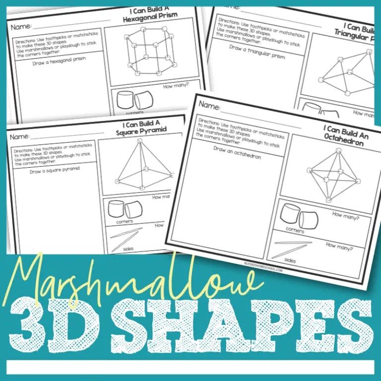 Marshmallow 3D Shapes Worksheet