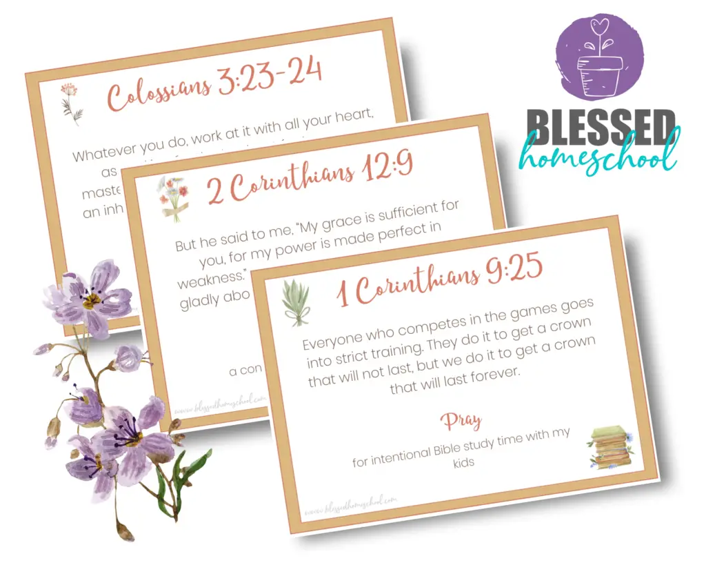 free scripture cards for homeschool moms
