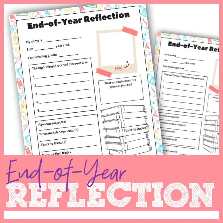 End of Year Reflection Printable