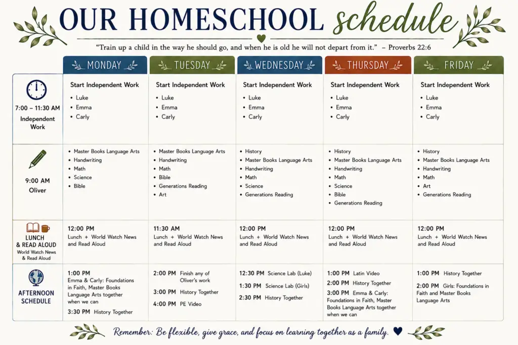 homeschool schedule