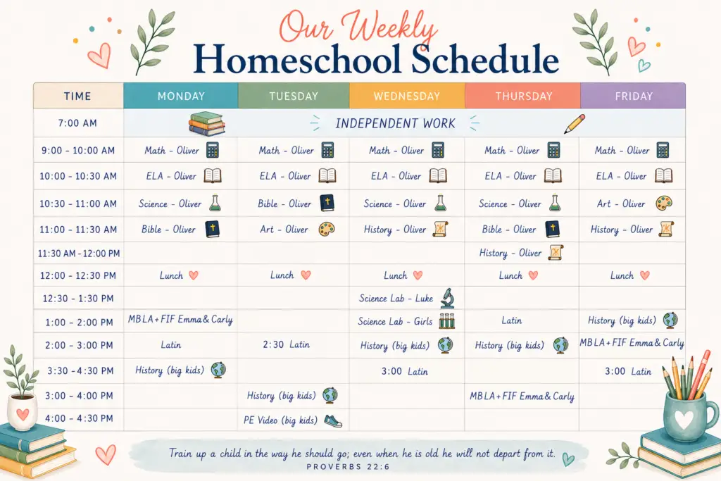 homeschool schedule