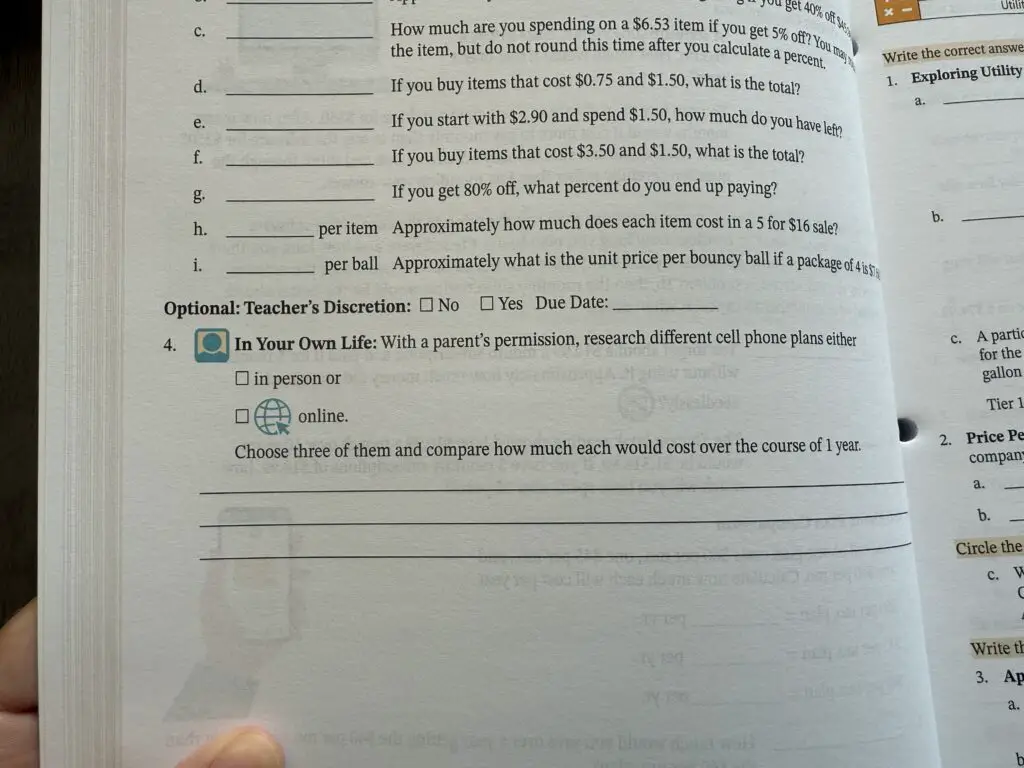 consumer math curriculum