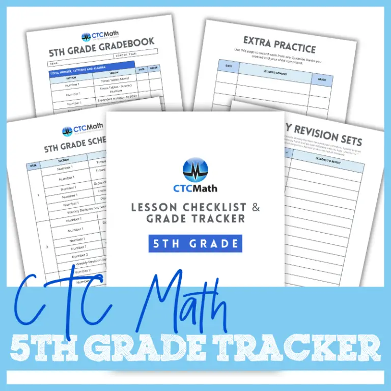 CTCMath Lesson Checklist & Grade Tracker (5th Grade)