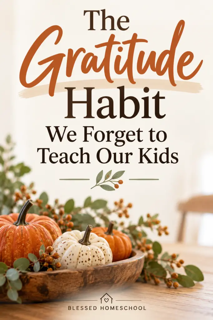 Want to raise grateful kids? Teaching gratitude goes beyond thankful lists and Thanksgiving activities! Discover 5 practical ways to help your kids notice everyday blessings, appreciate what others do for them, and recognize God's faithfulness. These simple Christian parenting and homeschool tips will help you cultivate genuine thankfulness in your children all year long. 